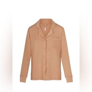 Skims soft lounge sleep top in Ochre size XS
